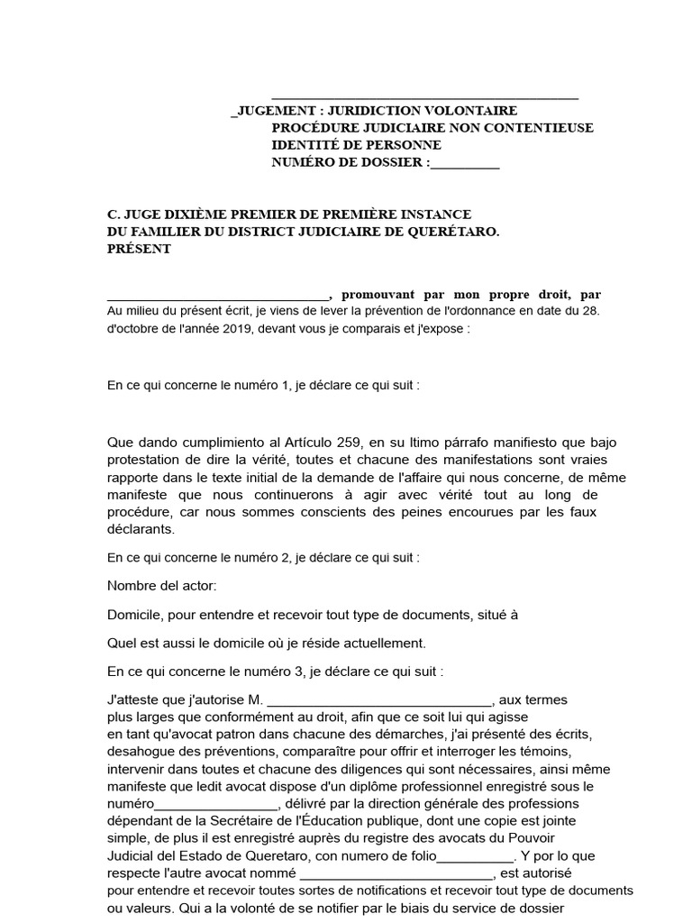 Accréditation Judiciaire de l'Identité | PDF | Certificat de naissance ...