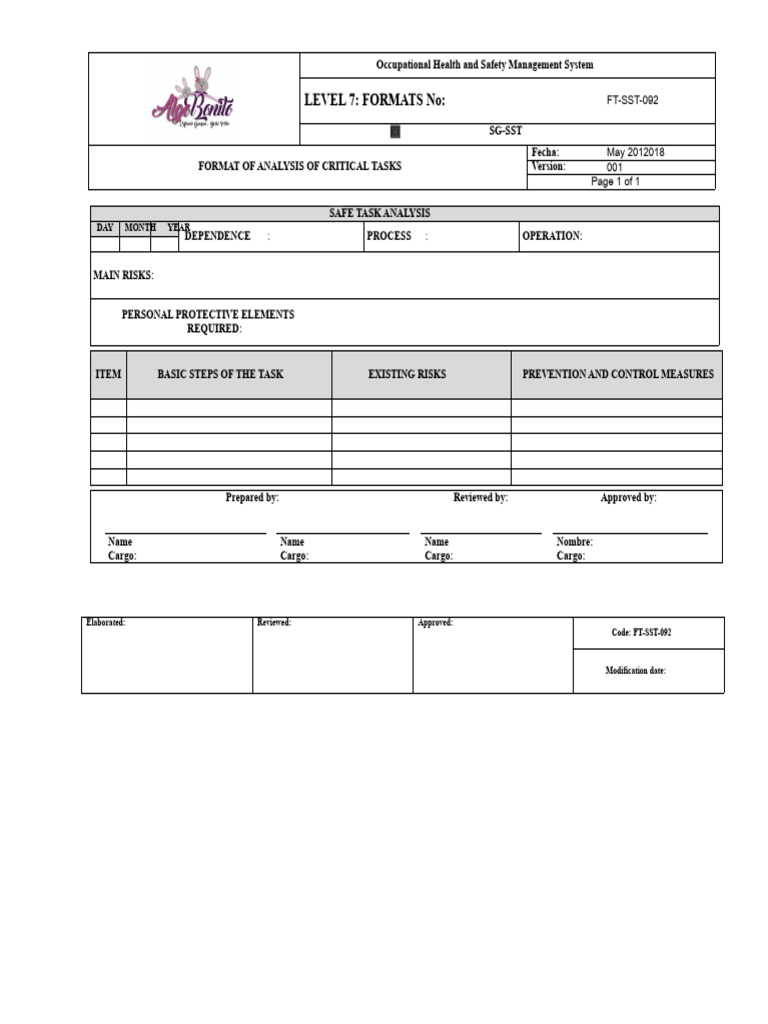 Format For Critical Task Analysis | PDF