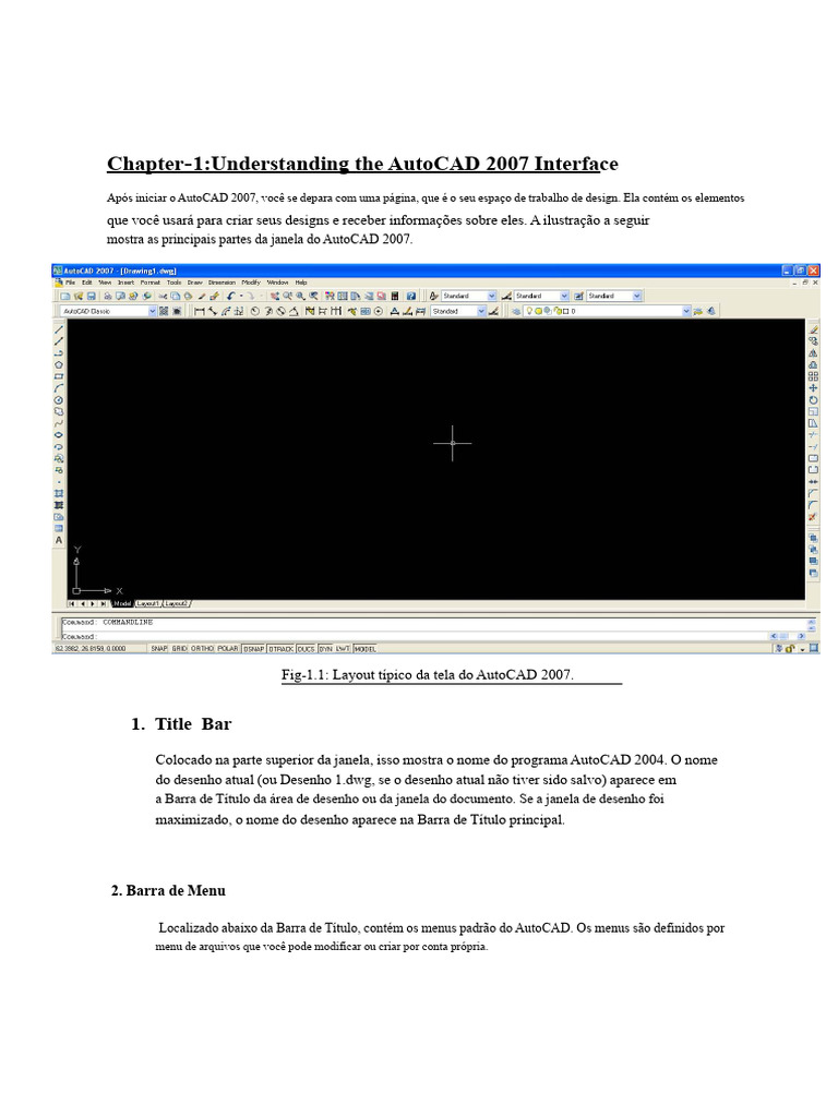 Interface do AutoCAD 2007: Guia Completo | PDF | Janela (informática ...