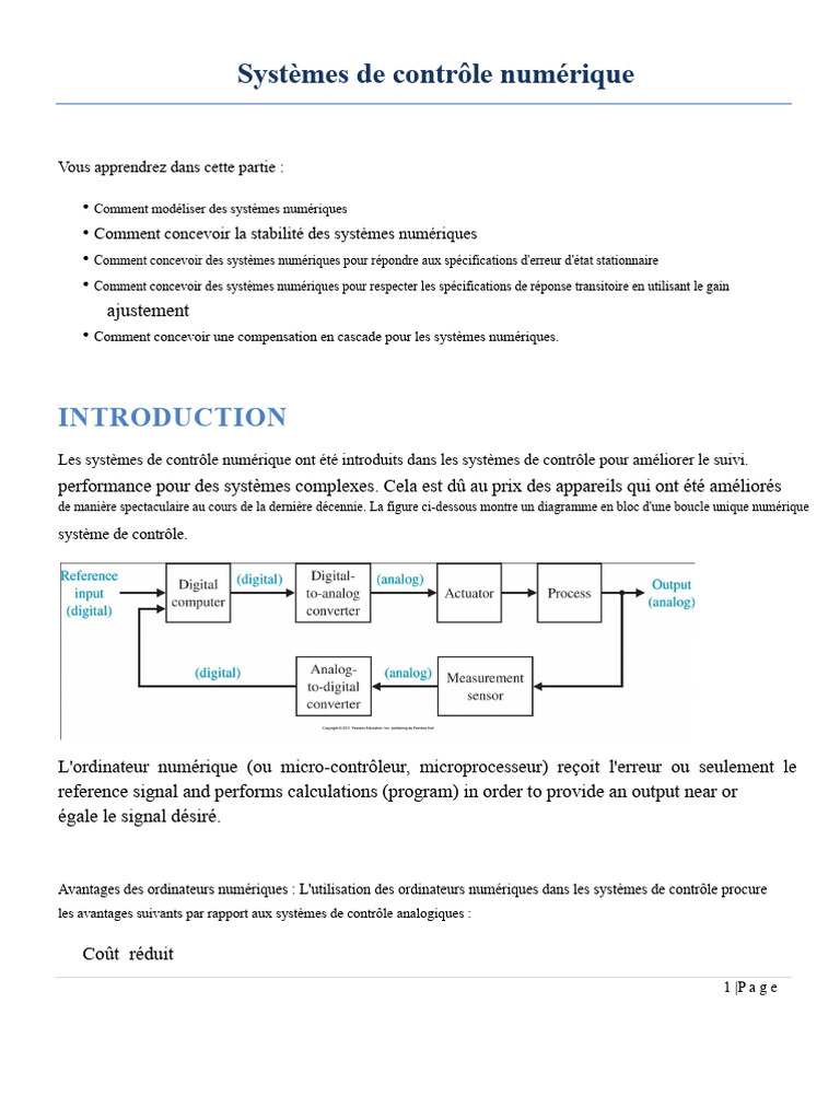 Contrôle Numérique : Modélisation et Conception | PDF | Convertisseur ...