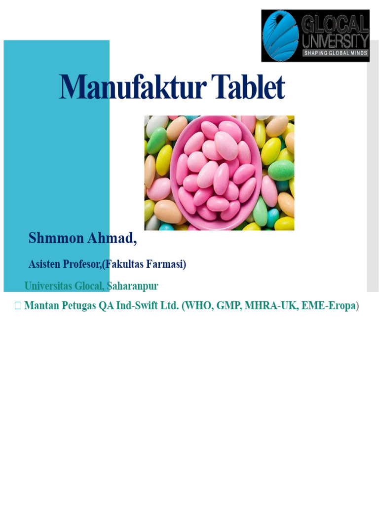 Proses Manufaktur Tablet Farmasi | PDF