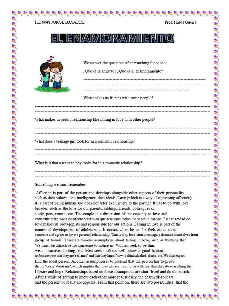 FALLING IN LOVE - Sheet | PDF | Love | Adolescence