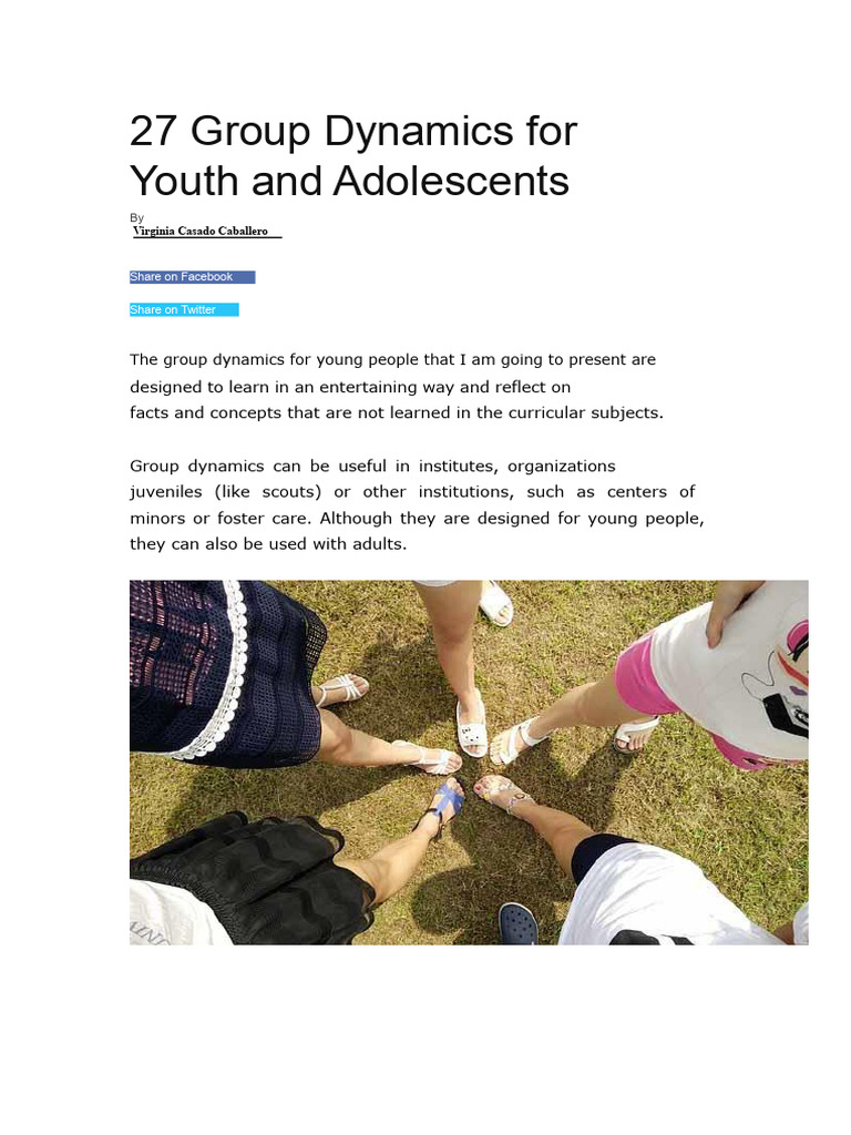 27 Group Dynamics for Youth Engagement | PDF | Nonverbal Communication ...