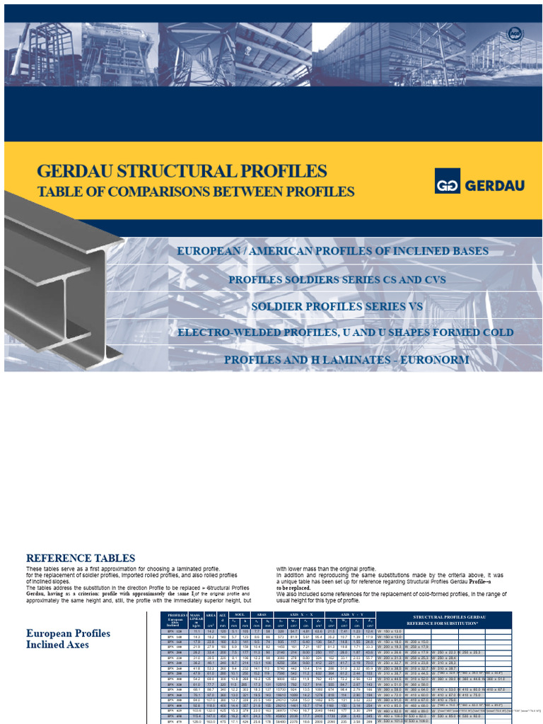 Gerdau Structural Profiles Comparison Guide | PDF