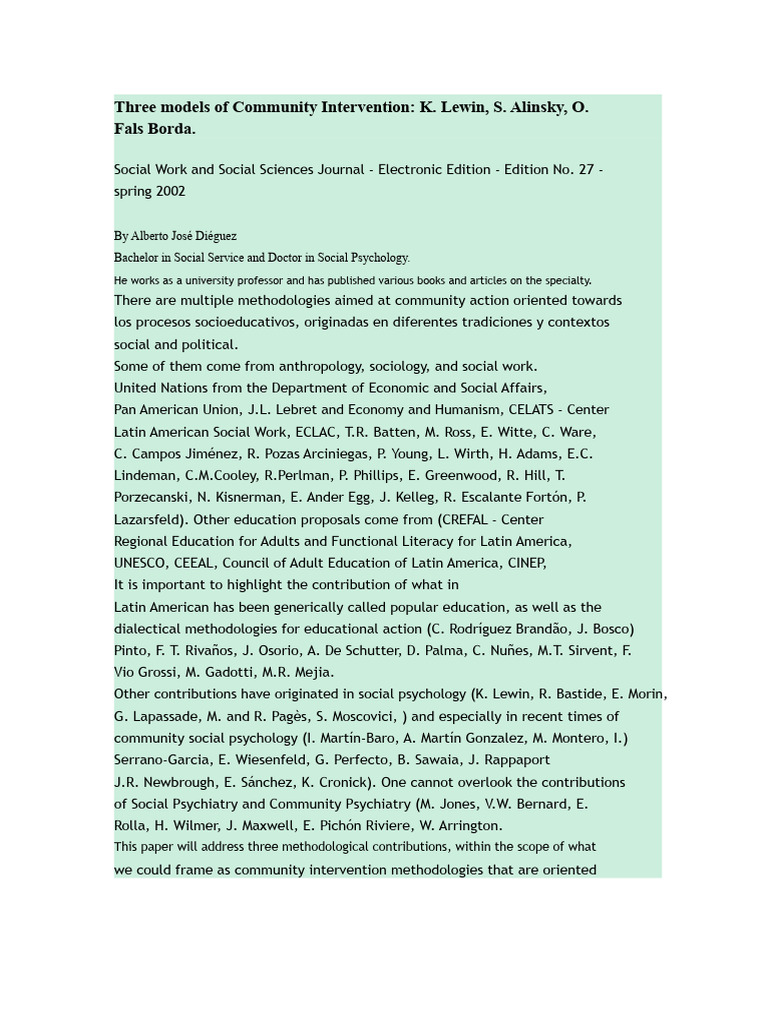 Community Intervention Models Explained | PDF | Science | Liberal Arts ...