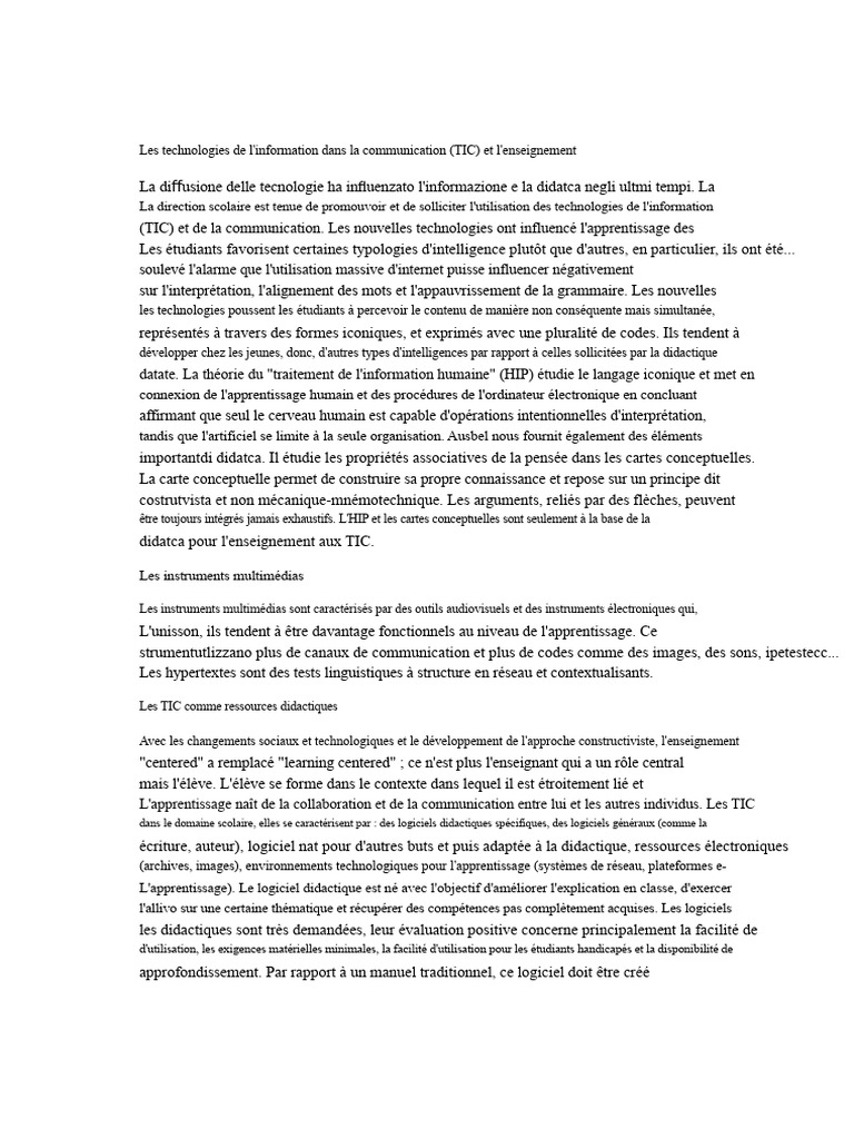 TIC et enseignement : enjeux et méthodes | PDF | Behaviorisme | Psychologie