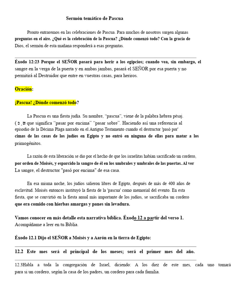 Significado de la Pascua en la Biblia | PDF | Pascua | Pascua de ...
