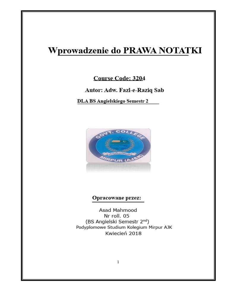 Wprowadzenie Do Prawa | PDF