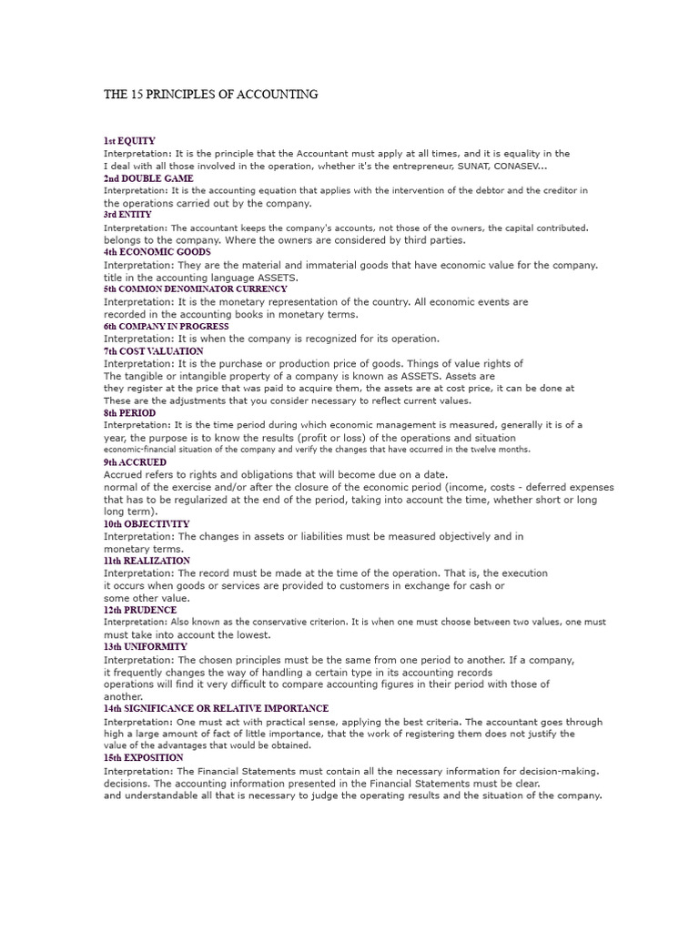 15 Key Accounting Principles Explained | PDF | Fair Value ...