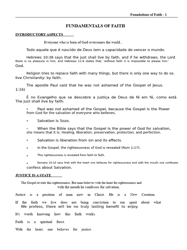 Fundamentals of Faith Explained | PDF | Faith | Jesus