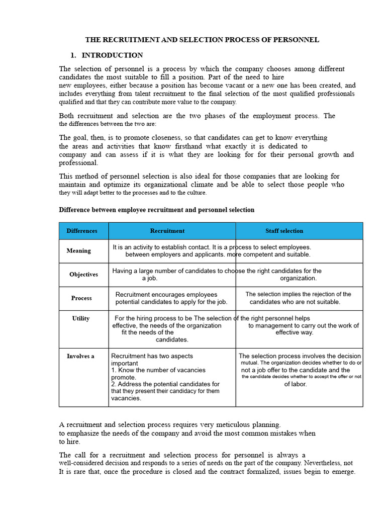 Recruitment and Selection Process Guide | PDF | Recruitment | Employment