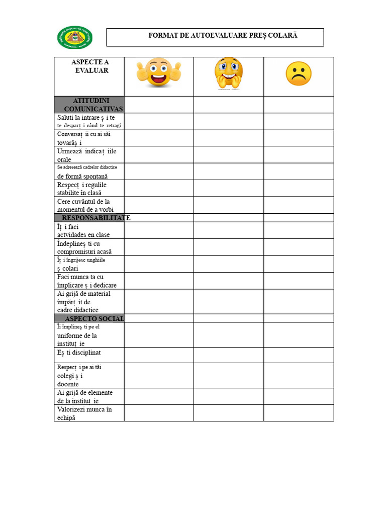 Format de Autoevaluare | PDF