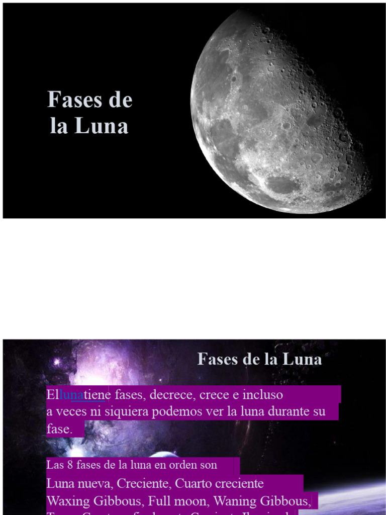 Fases de la Luna: Guía Completa | PDF | Luna | Ciencias fisicas