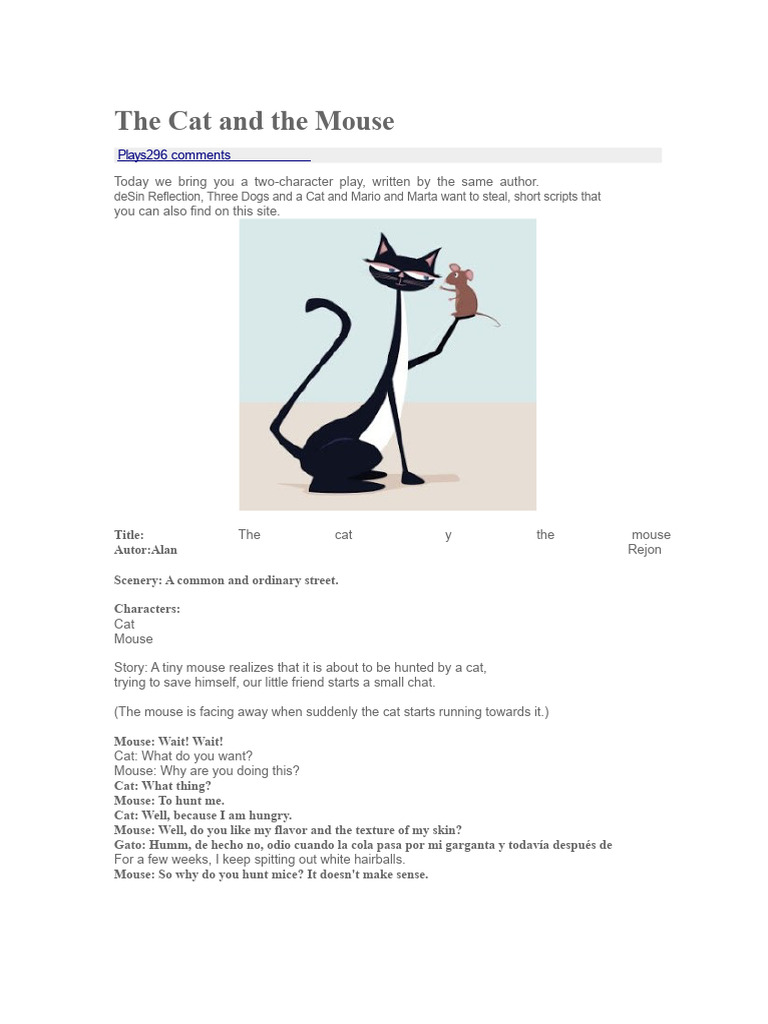 The Cat and the Mouse Play Script | PDF | Mouse | Cats
