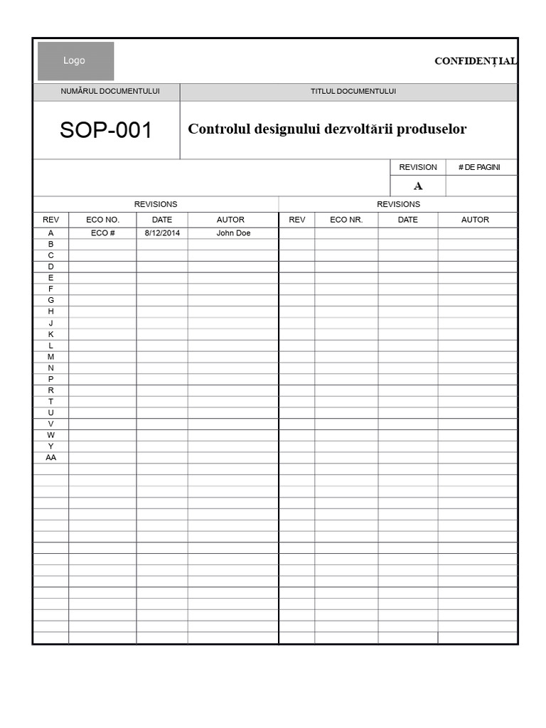 Design Control SOP | PDF