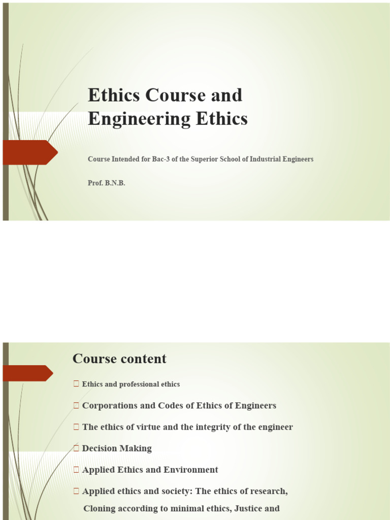 Engineering Ethics Course Overview | PDF | Morality | Engineer