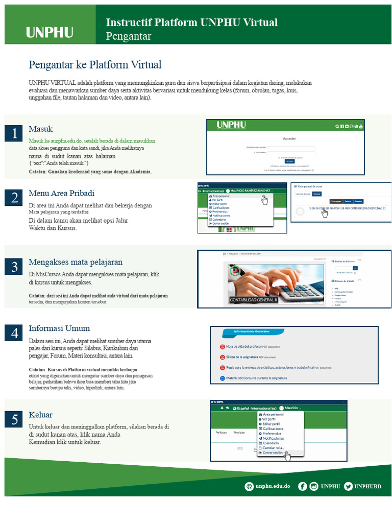 Panduan Penggunaan Platform UNPHU Virtual | PDF