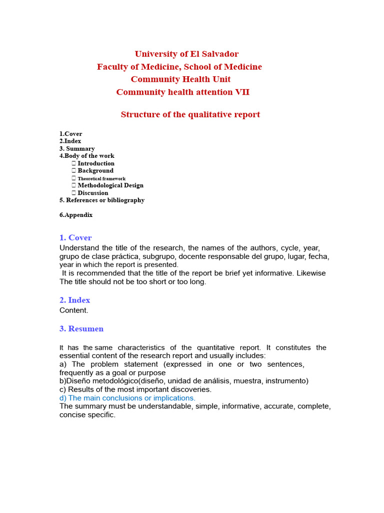 Qualitative Research Report Structure | PDF | Qualitative Research ...