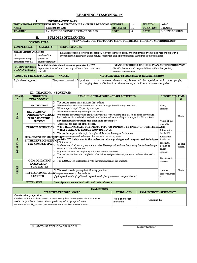 SESSION 5 IVB EPT 1st WEEK 6 | PDF | Design Thinking | Evaluation