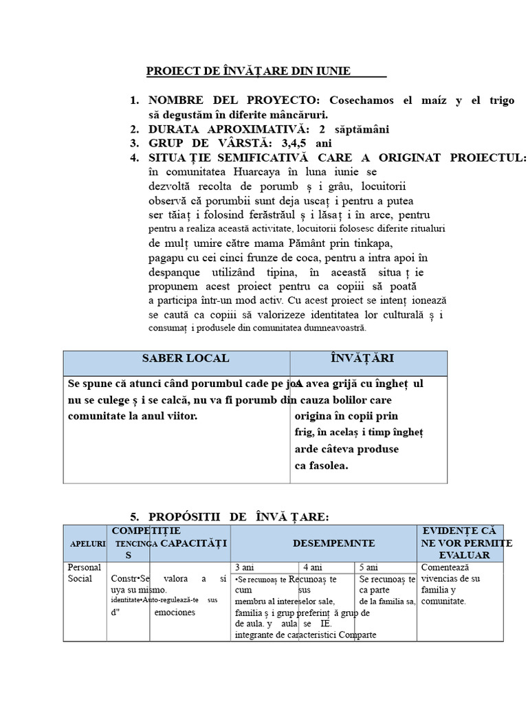 Proiectul Recolta Porumb | PDF