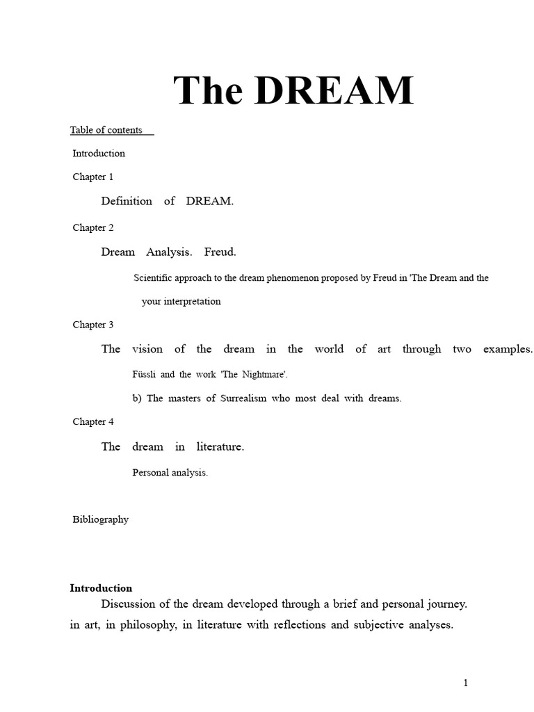 Thesis On Freud's Dream | PDF | Dream | Thought
