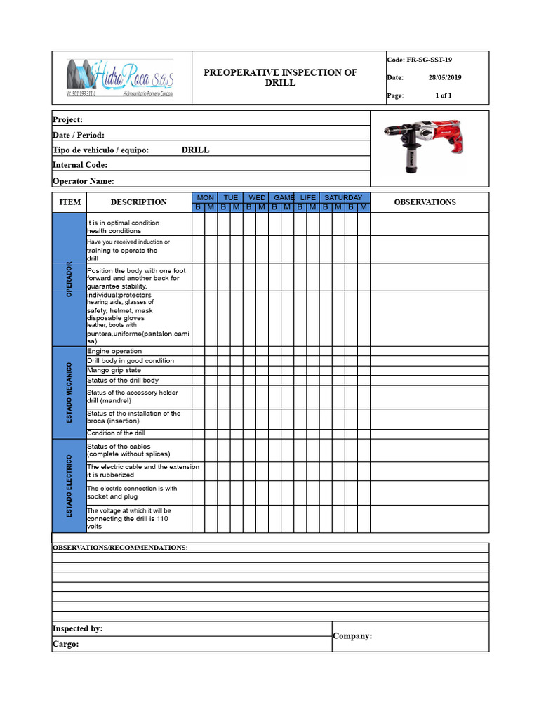 Preoperative Equipment Inspection Checklist | PDF | Manufactured Goods