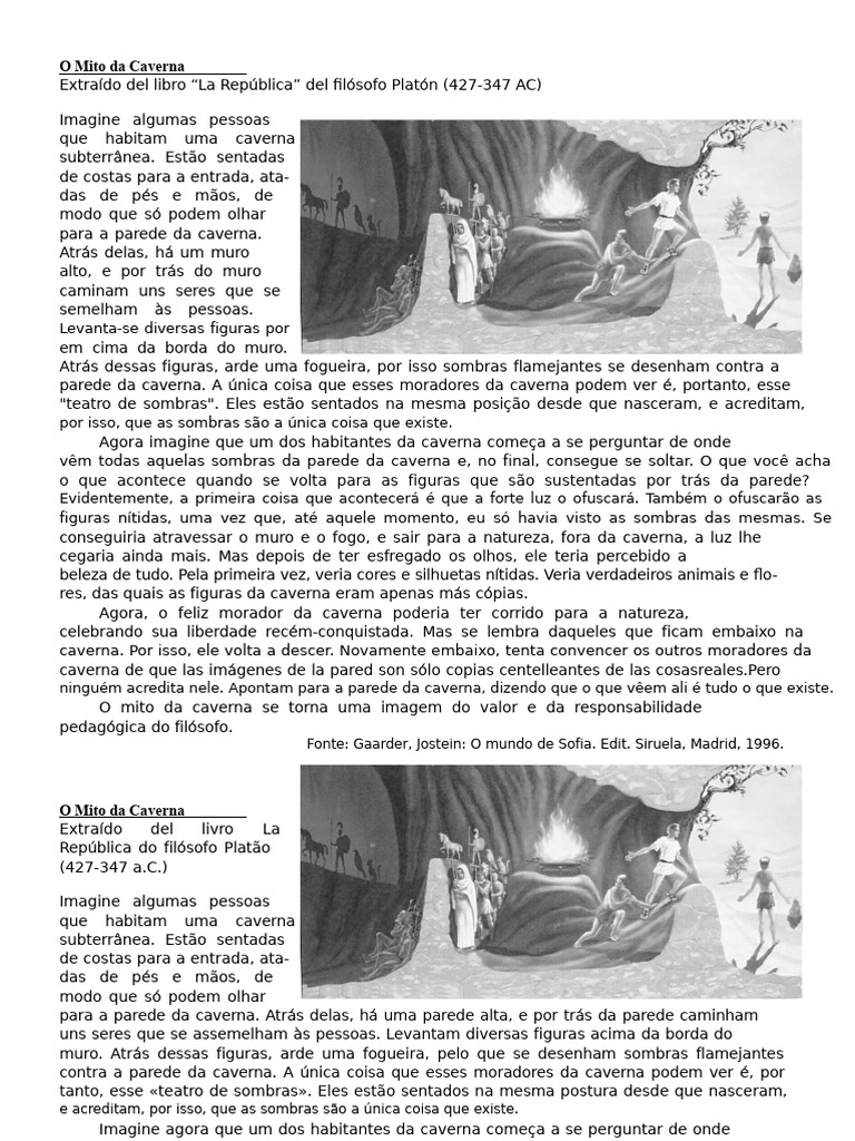 O Mito da Caverna de Platão | PDF
