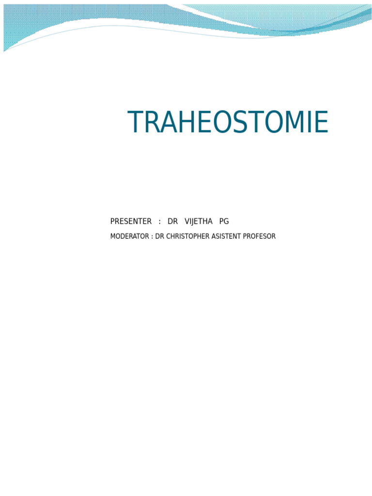 Traheostomie | PDF