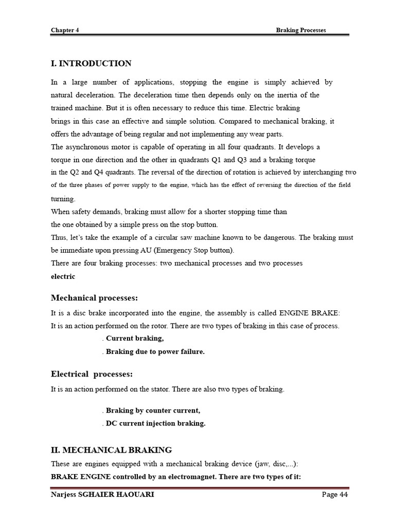 Electric and Mechanical Braking Methods | PDF | Electric Motor | Brake
