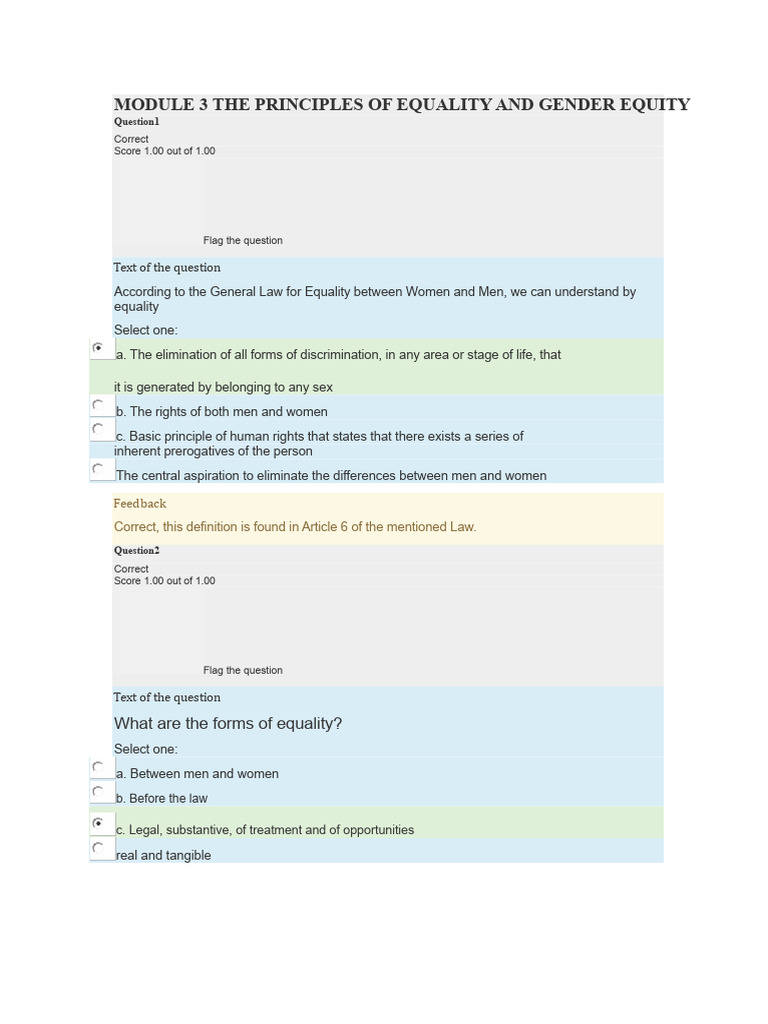 Principles of Equality and Gender Equity | PDF | Gender Studies ...