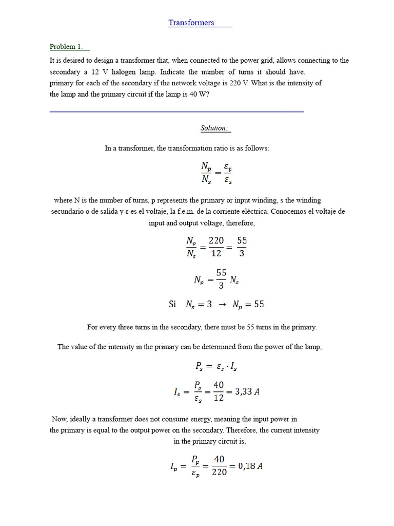 Transformer Design and Calculations Guide | PDF | Transformer | Inductor