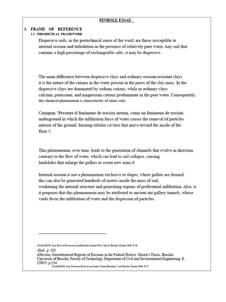 Pinhole Essay | PDF | Soil | Clay