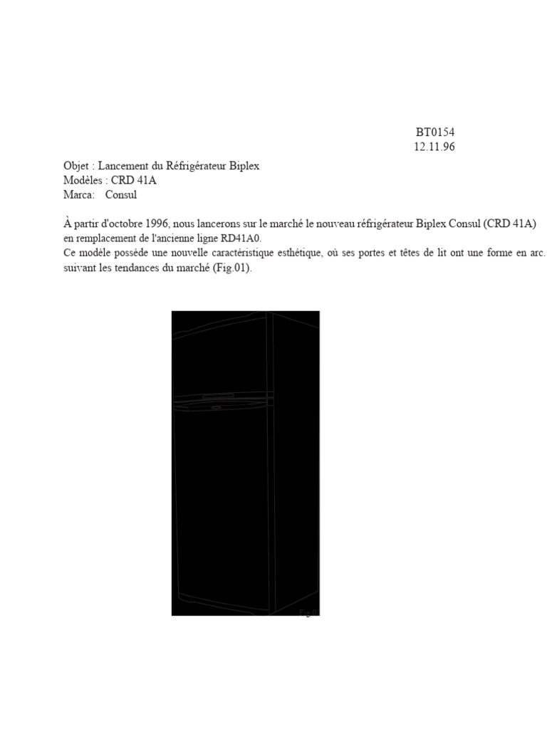 Lancement du Réfrigérateur Biplex CRD 41A | PDF