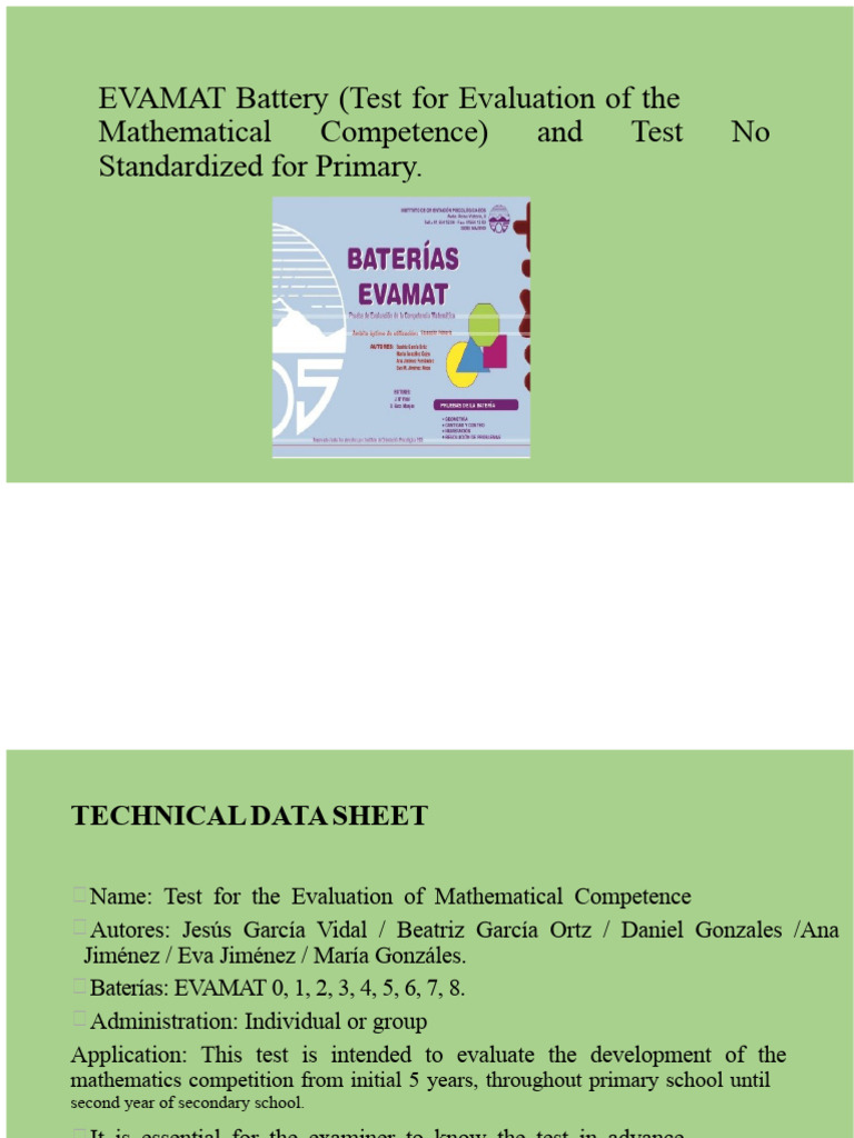 EVAMAT: Primary Math Competence Test | PDF | Multiplication | Geometry