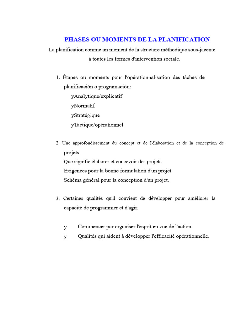 Phases clés de la planification sociale | PDF | Planification | Science