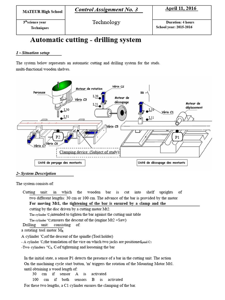 Automatic Cutting and Drilling System | PDF | Grinding (Abrasive ...