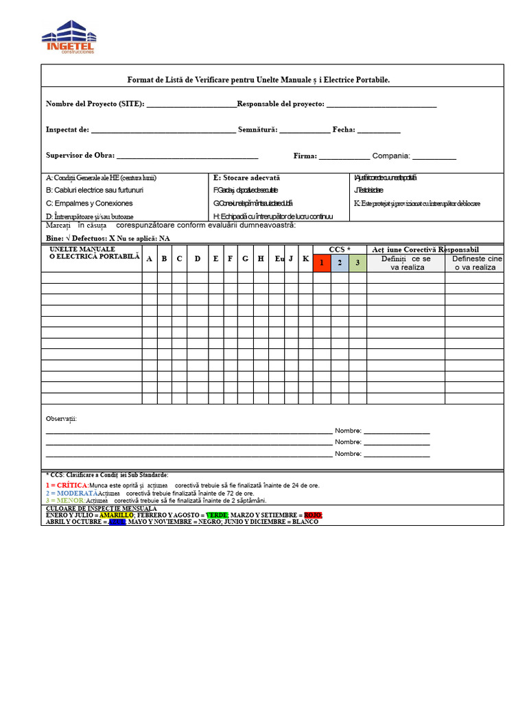 Format Checklist Instrumente | PDF