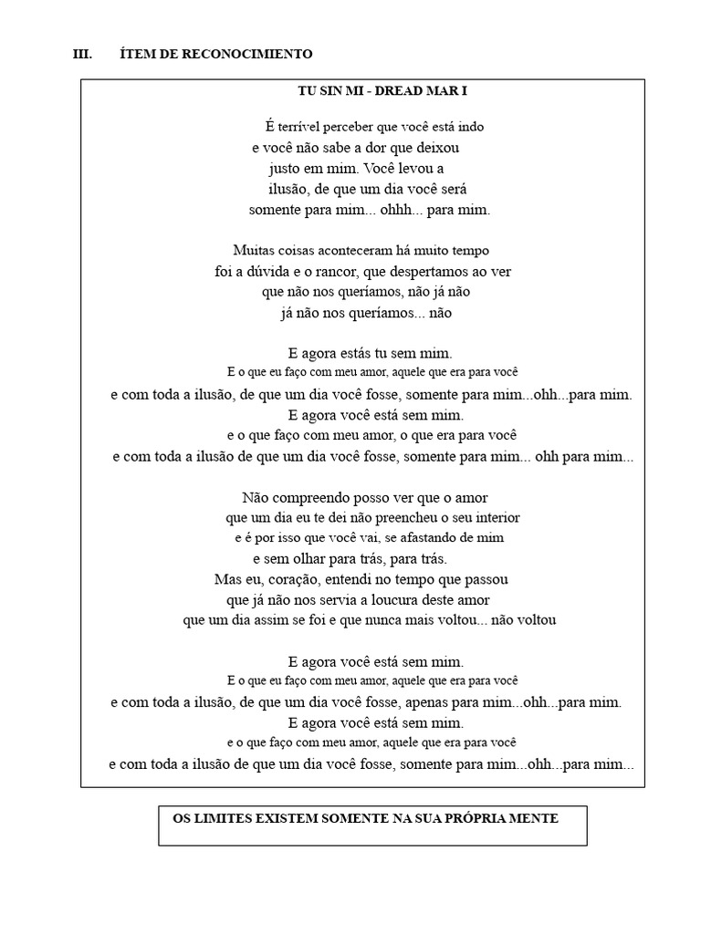 Letra Da Canção 3 | PDF