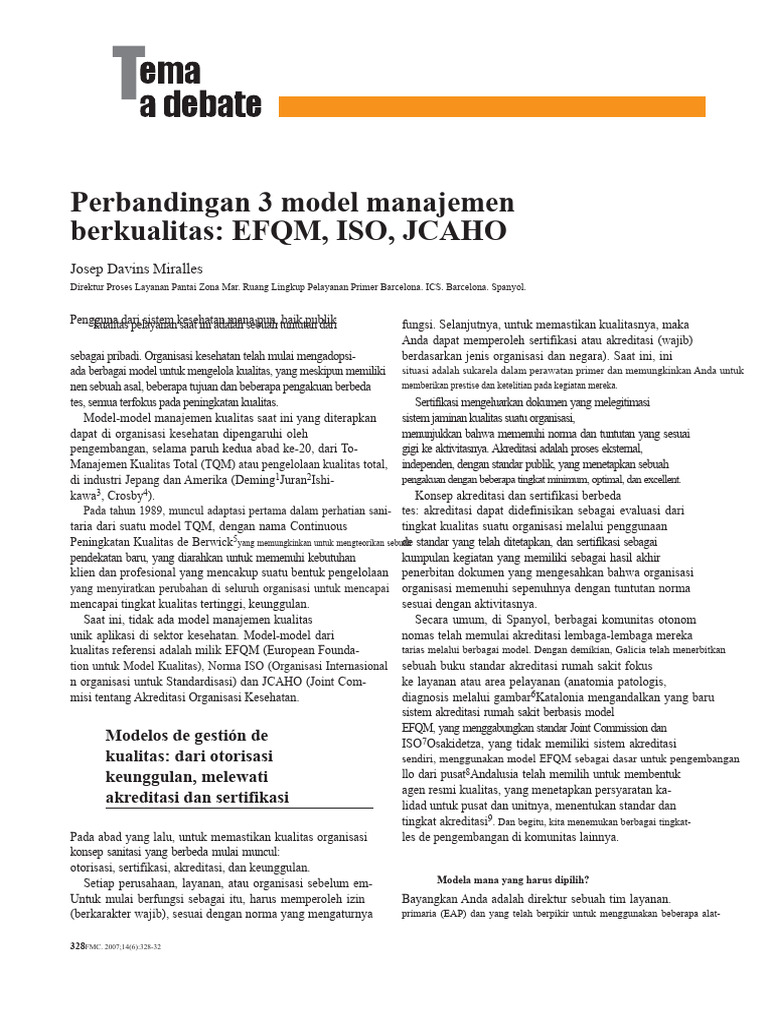Perbandingan Model Manajemen Kualitas | PDF