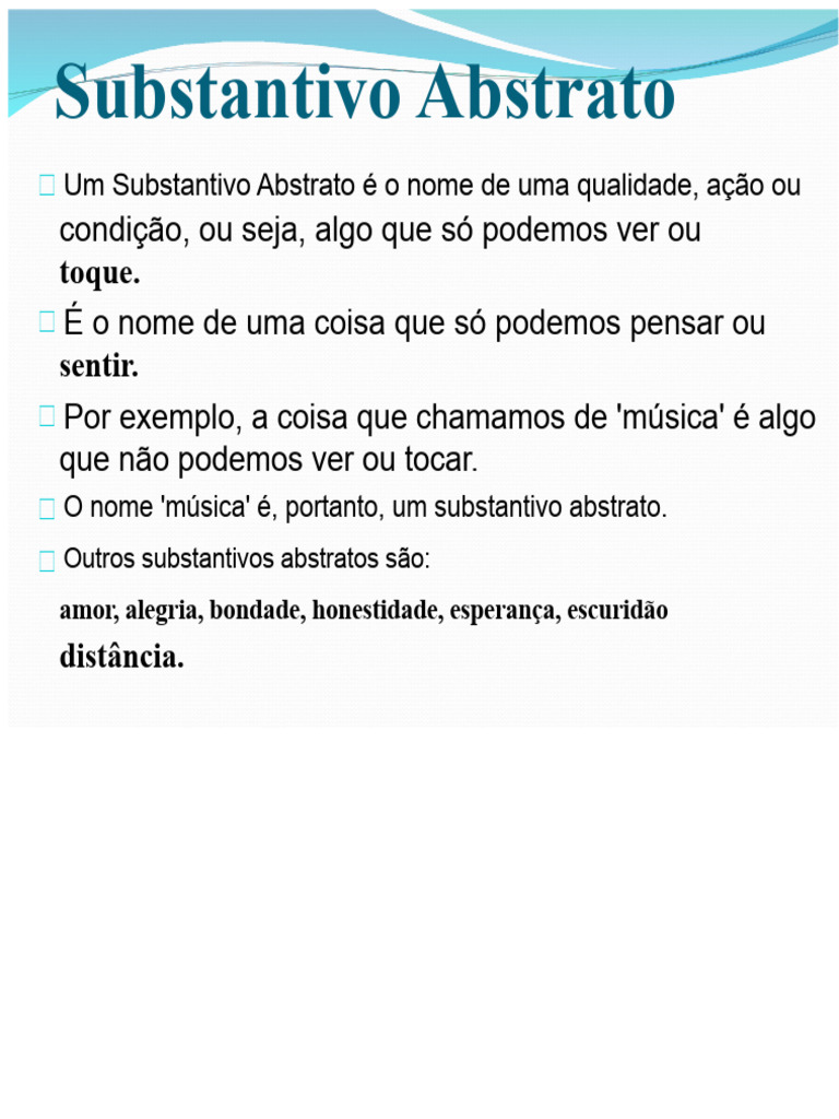 O que são Substantivos Abstratos? | PDF