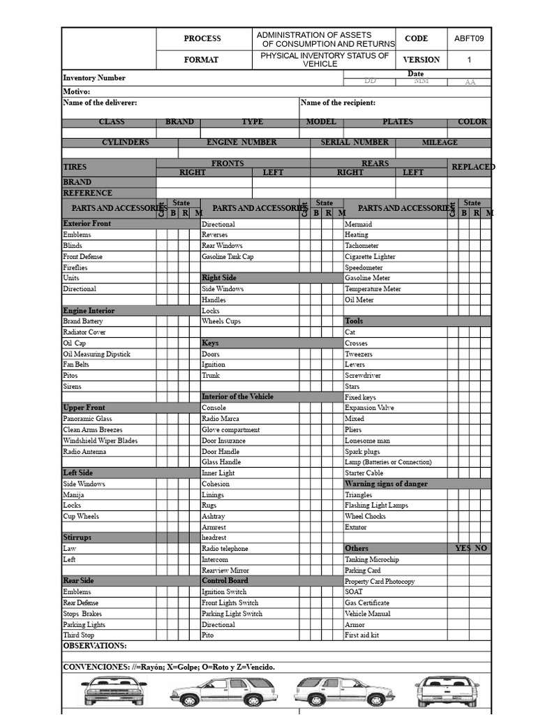 Vehicle Asset Inventory Process Guide | PDF | Vehicles | Car Body Styles