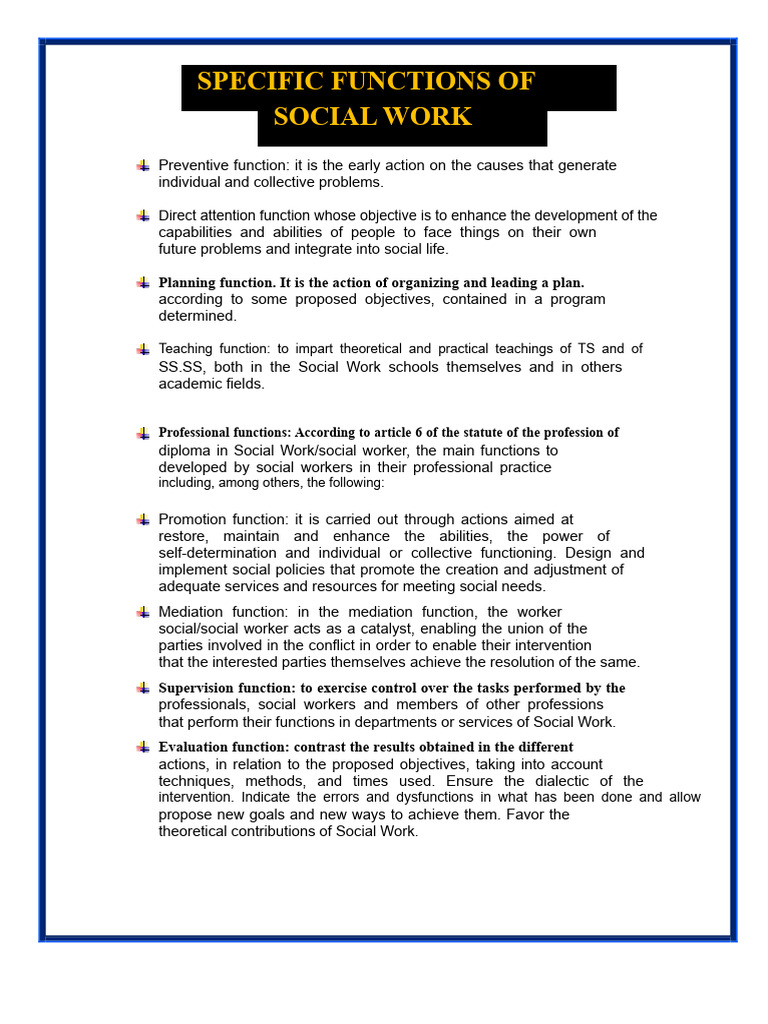 Key Functions of Social Work Explained | PDF | Social Work | Mediation