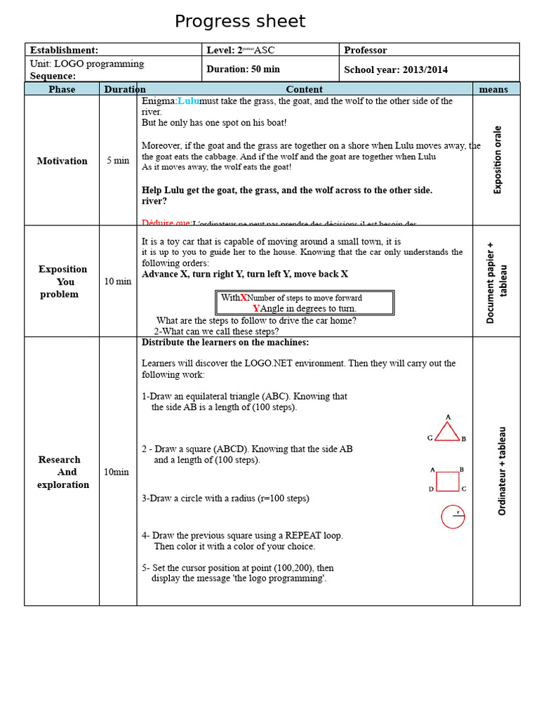 Computer Course Progress Sheet | PDF