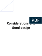 Considerations of Good Design