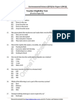 Teacher Eligibility Test: Environmental Science (EVS) For Paper-I (MCQ)