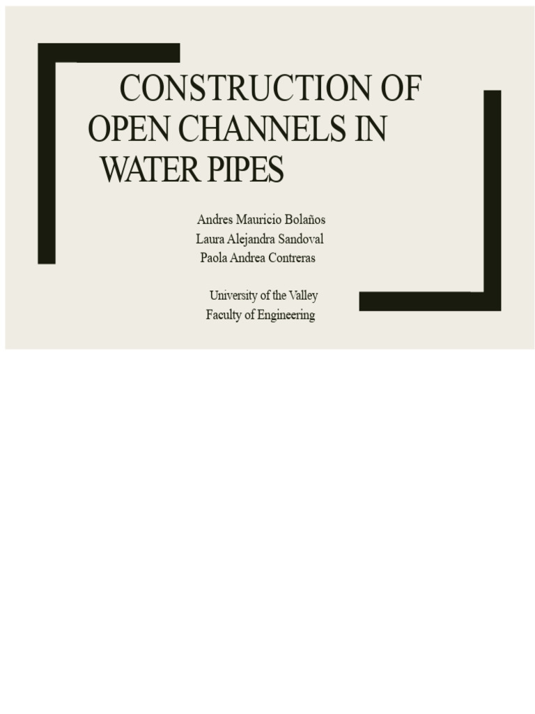 Open Channel Construction in Water Pipes | PDF | Concrete | Materials