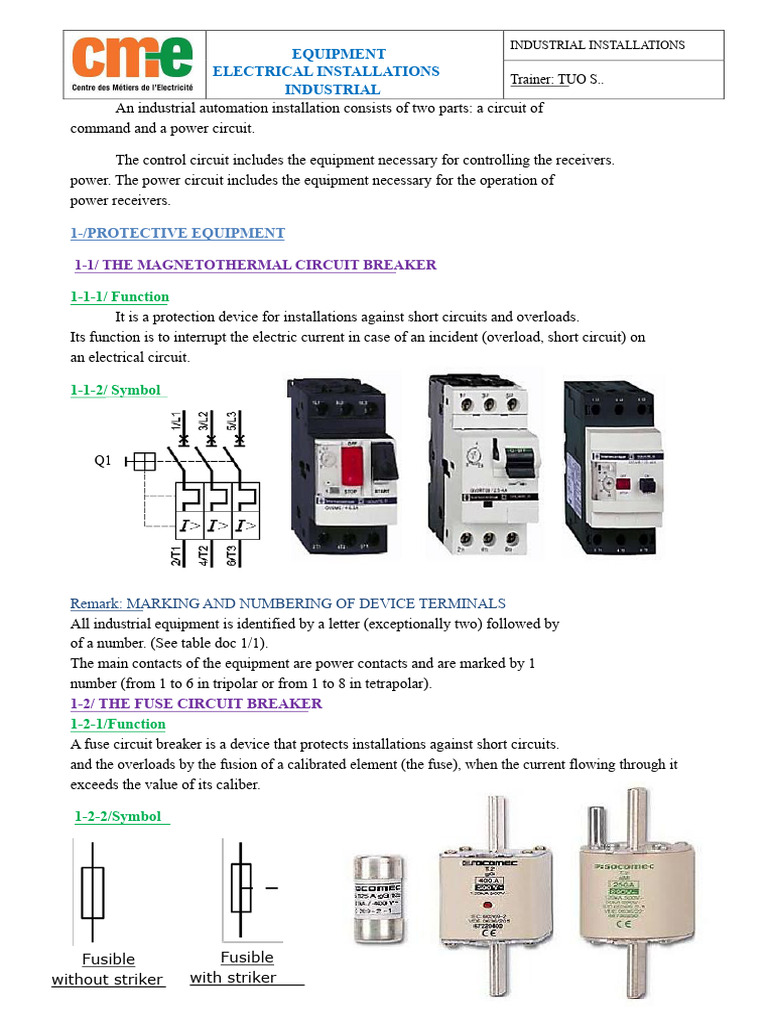 1-Equipment For Industrial Electrical Installations | PDF | Fuse ...