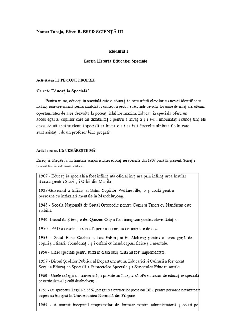 Educ 7 Capitolul 1 | PDF