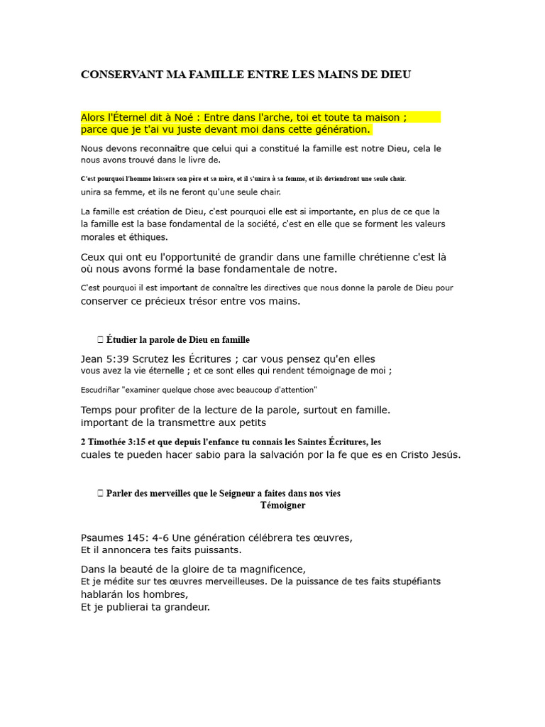 Conserver la famille par la foi chrétienne | PDF | Dieu | Discours