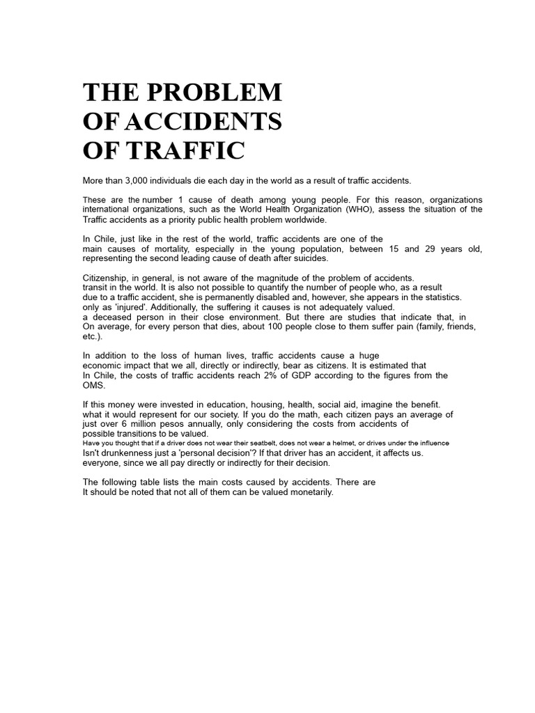 Traffic Accident Statistics and Impact | PDF | Traffic Collision ...